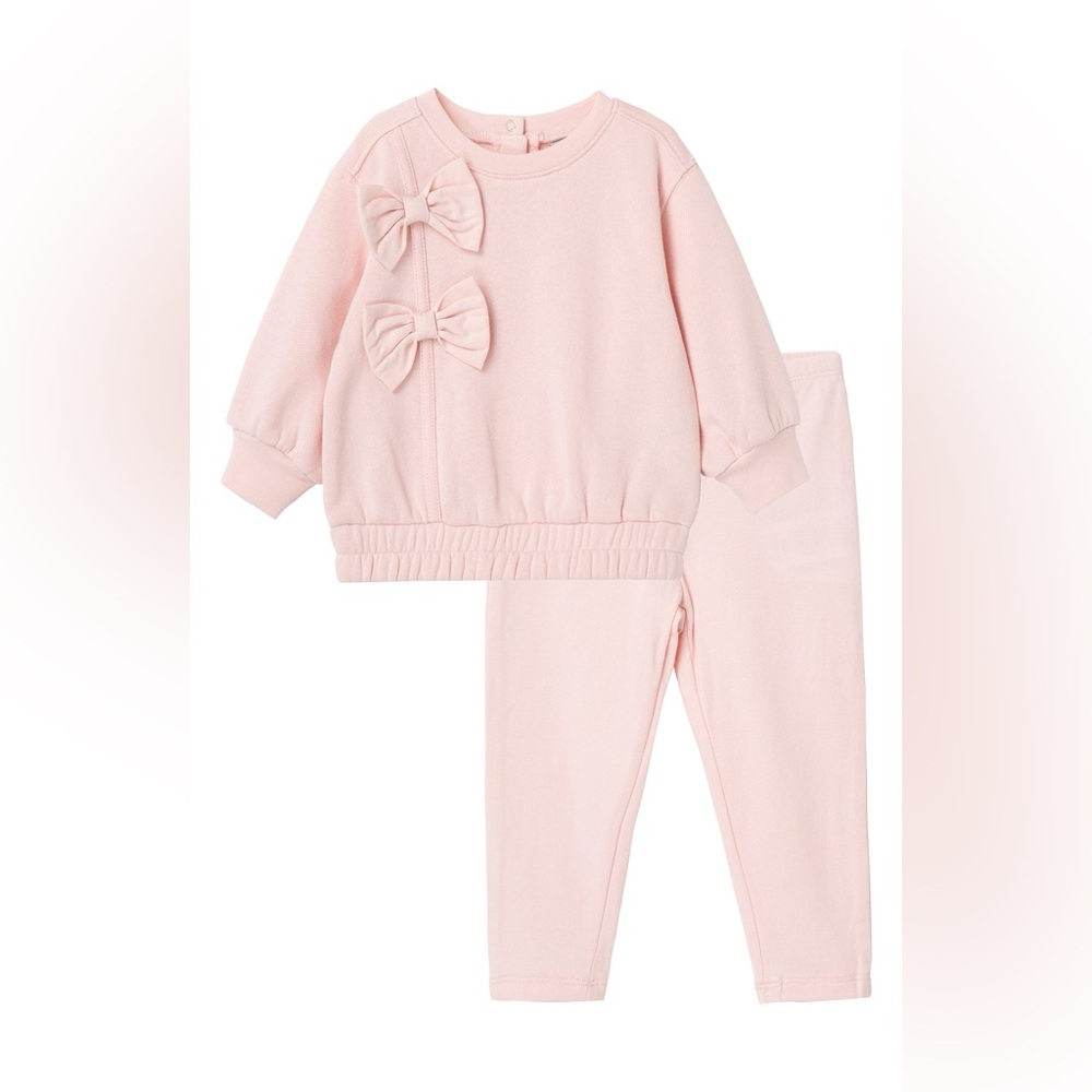 New Habitual Girl Kids' Bows Pullover & Leggings Set Pink Size 12M